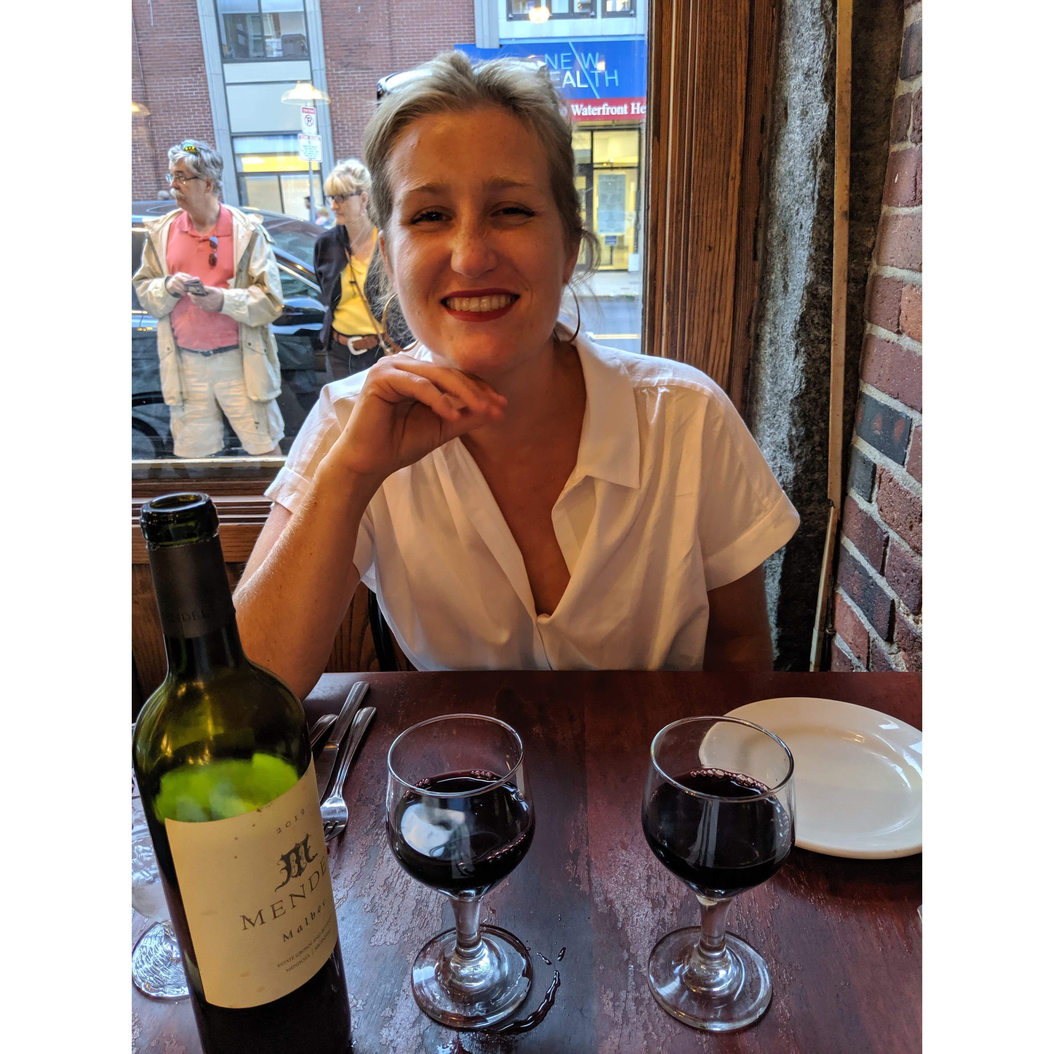 Back at Giacomo's to celebrate Maddie's remission- full circle.