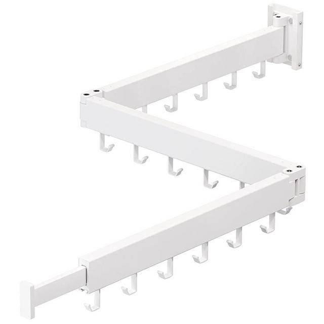 Clothes Drying Rack,Laundry Drying Rack Wall Mount,ZdwCyl Space Saver Wall Mounted Clothes Rack,Retractable ,Collapsible(Tri-Fold), White Color Drying Rack Clothing