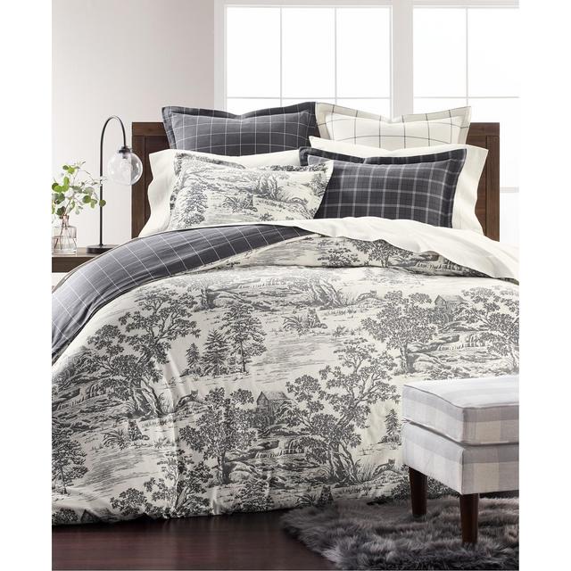 Martha Stewart Collection Fox Toile Flannel King Duvet Cover, Created for Macy's