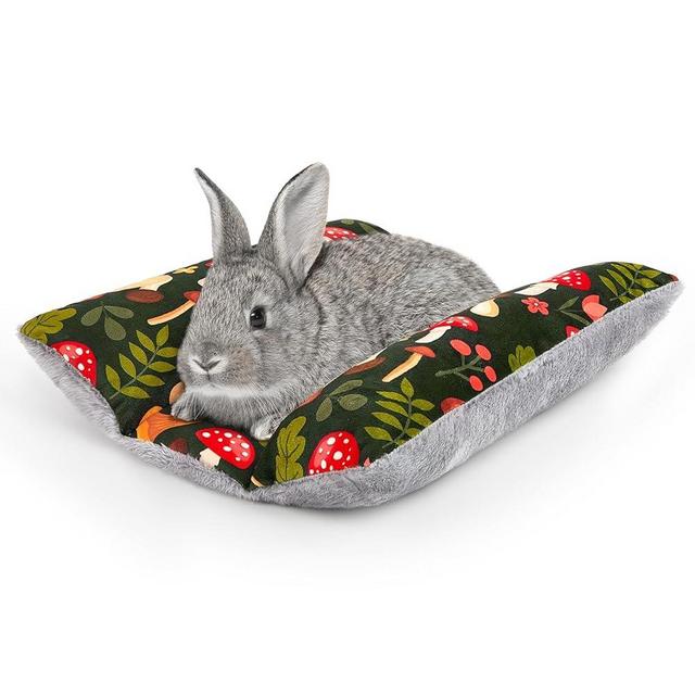 Hedgeink Rabbit Bed 15"X14"Thickened and Soft Bunny Bed Washable Cuddle Cushion Plush Mat Double-Sided Plush Small Pet Flop Mat Cotton Pillow for Rabbit