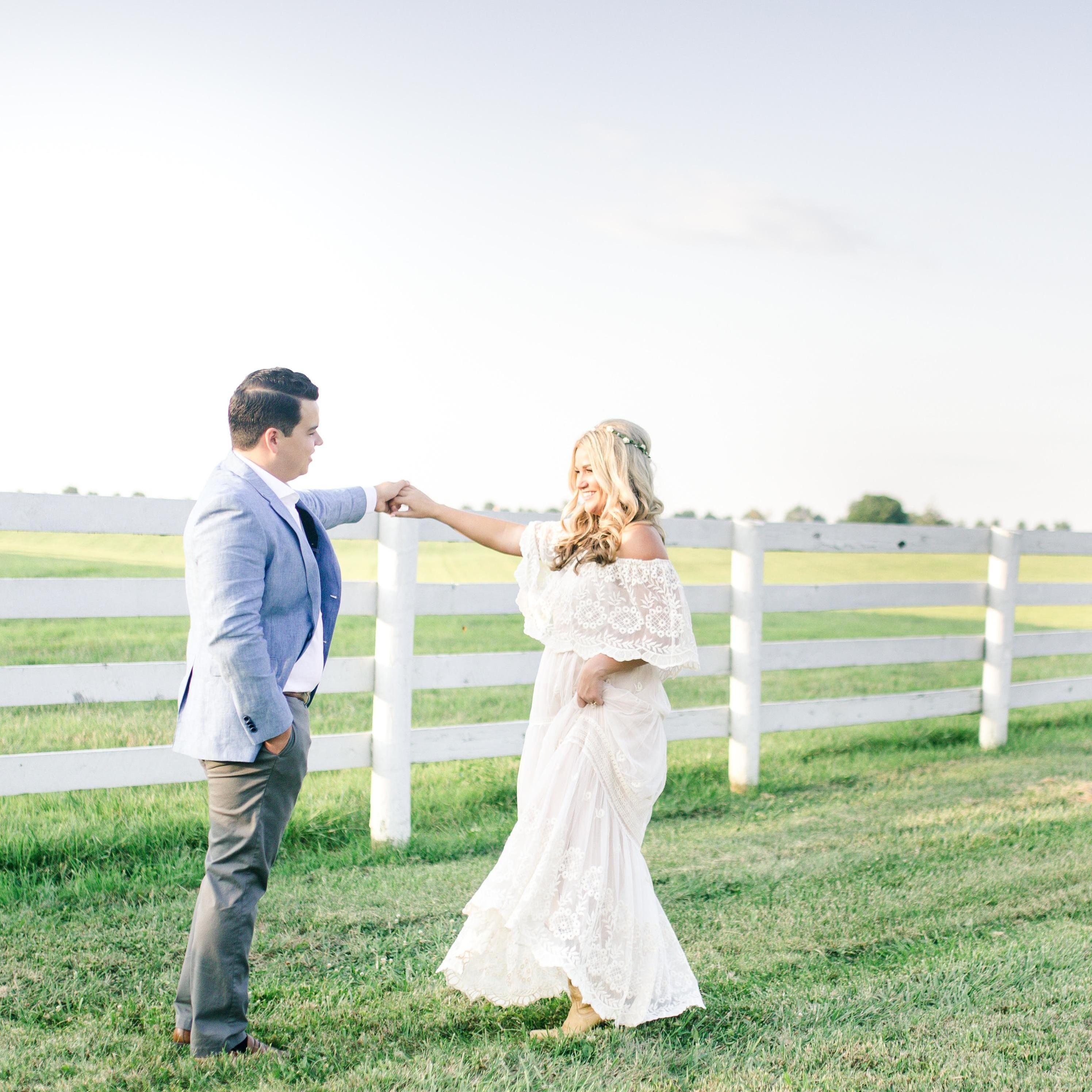 Engagement Photos, Outside of Keeneland, Lexington, KY