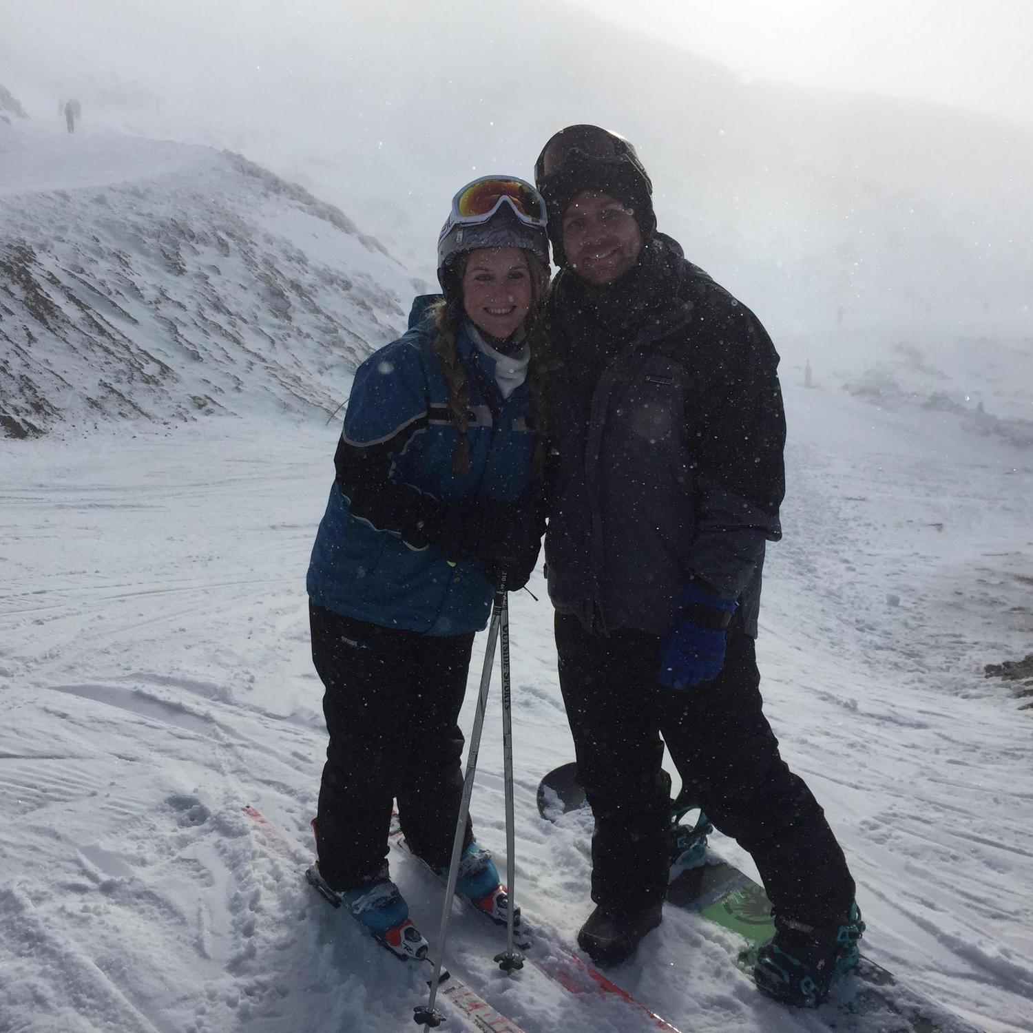 Our first time skiing together and it happened to be New Zealand!
