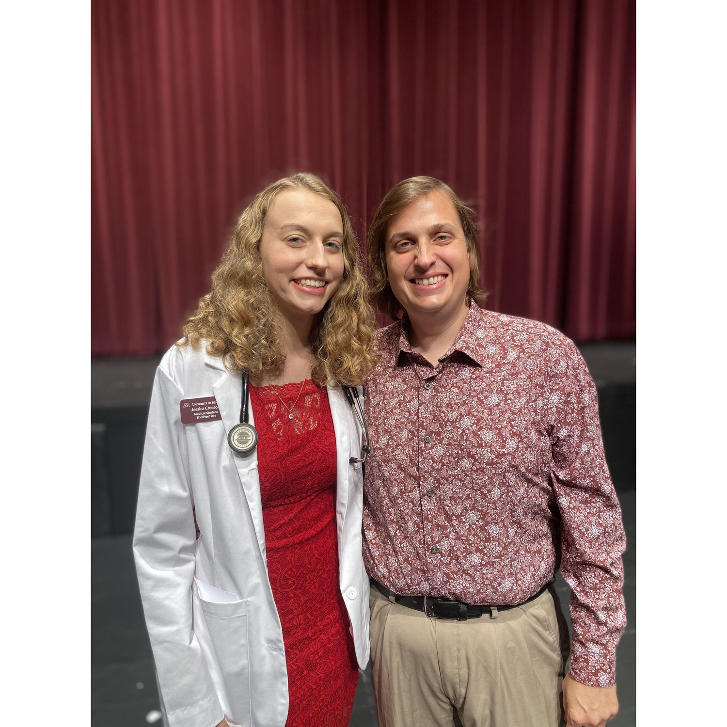 Jess's white coat ceremony after getting into medical school!