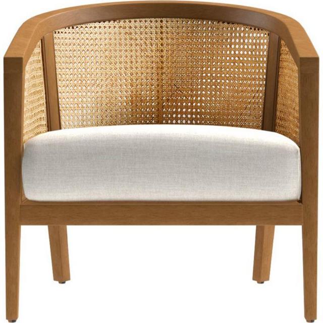 Ankara Natural Cane Chair with Ivory Cushion