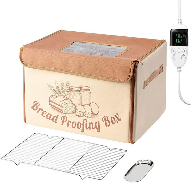 FarWalx Bread Proofing Box with 68–131℉ Temp Control & 99H Timer, Folding Bread Proofer for Dough Fermentation, Homemade Pizza, Yogurt and Fermented Foods