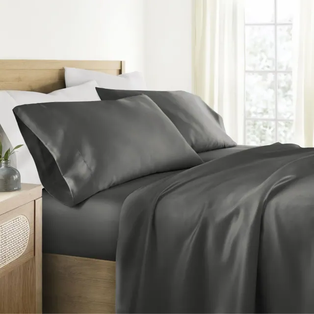 Softest Rayon made from Bamboo 4 Piece Sheet Set - Becky Cameron, Gray, California King