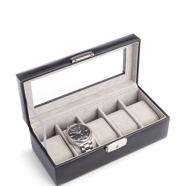 ROYCE New York Aristo Leather Five Slot Watch Box Display