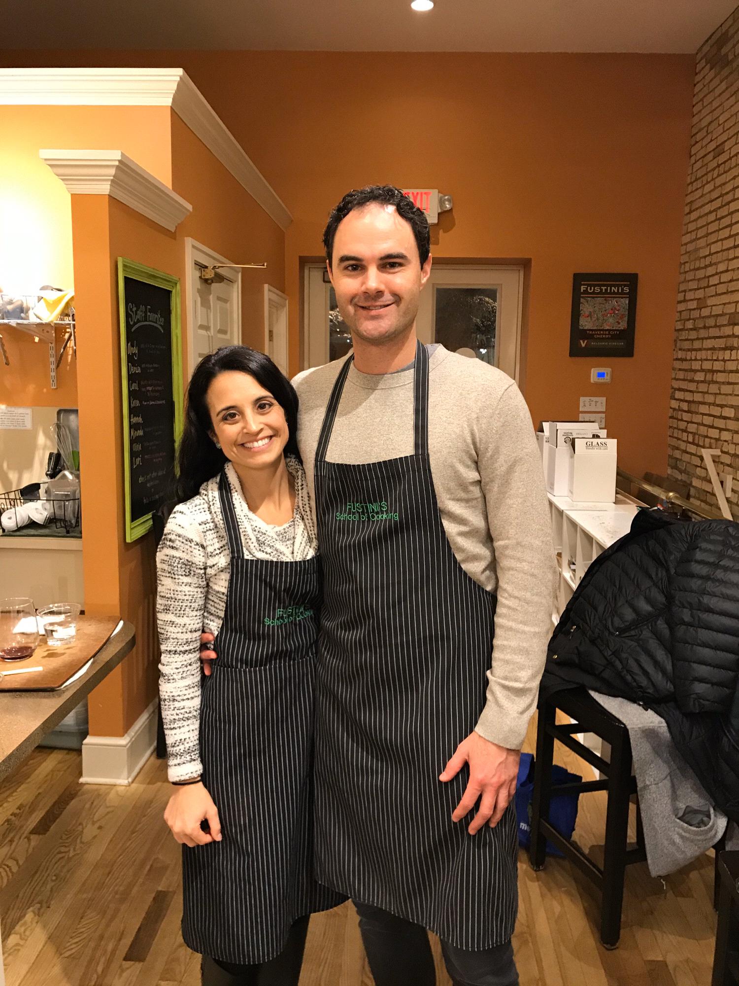Our first trip together to Holland, Michigan.  Cooking with the family.