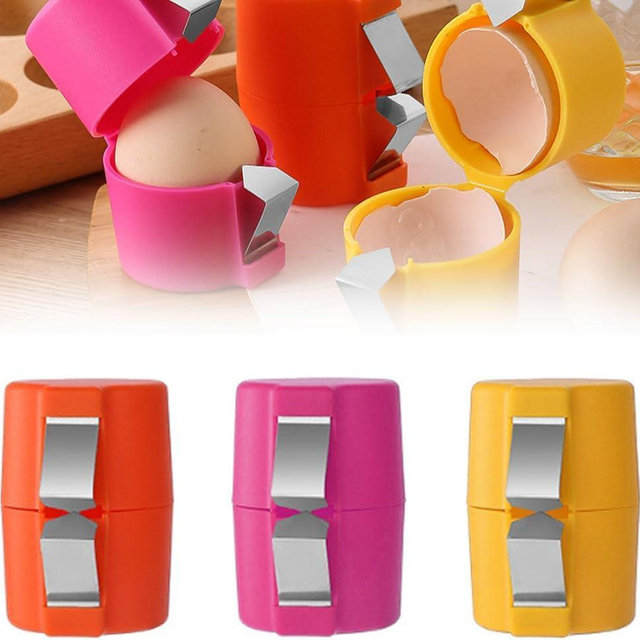 Egg Shell Opener, 2024 New Egg Cracker Tool for Raw Eggs, Handheld Eggs Breaker Multifunctional Egg Cutter Egg Cracker and Separator for Cooking Camping Kitchen Gadgets (Set of 3)