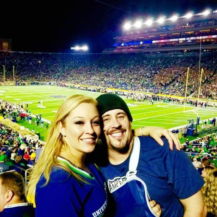 One of their many hobbies, Daryl & Sarah at a Notre Dame football game.