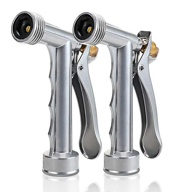 Skytree Hose Nozzle 2 Pack, Pistol Nozzle Durable Metal High Pressure Garden, Full Size, Pistol Grip, Rear Control
