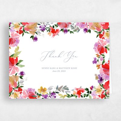 Red Spring Wedding Thank You - Springboro Landscape