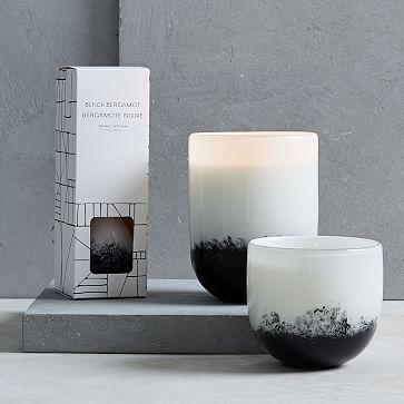 Black & White Speckled Glass Homescent Collection - Black Bergamot, Medium