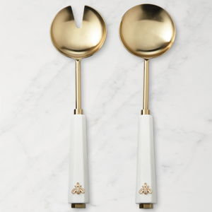 Honeycomb Marble Salad Servers