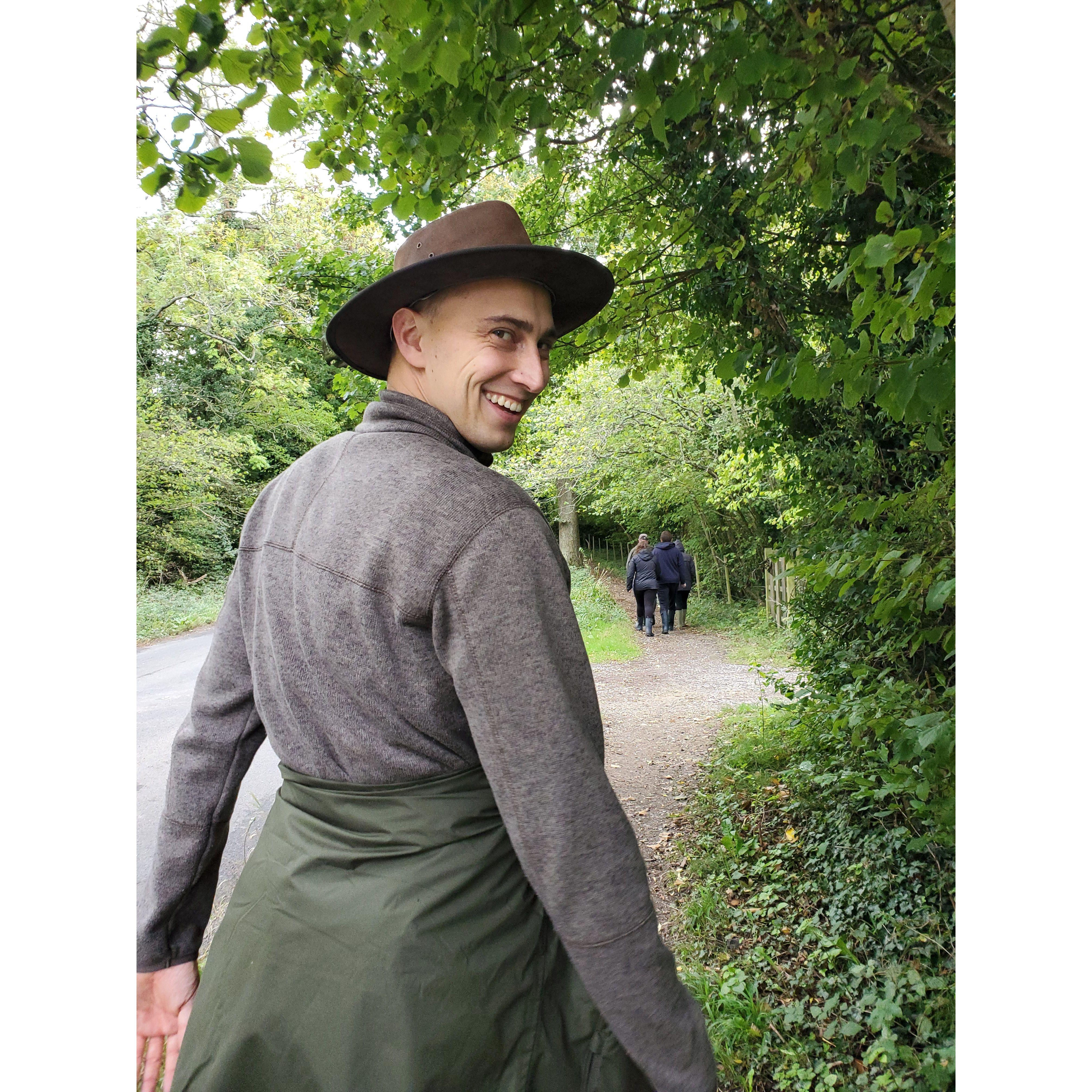 Chris hiking in England