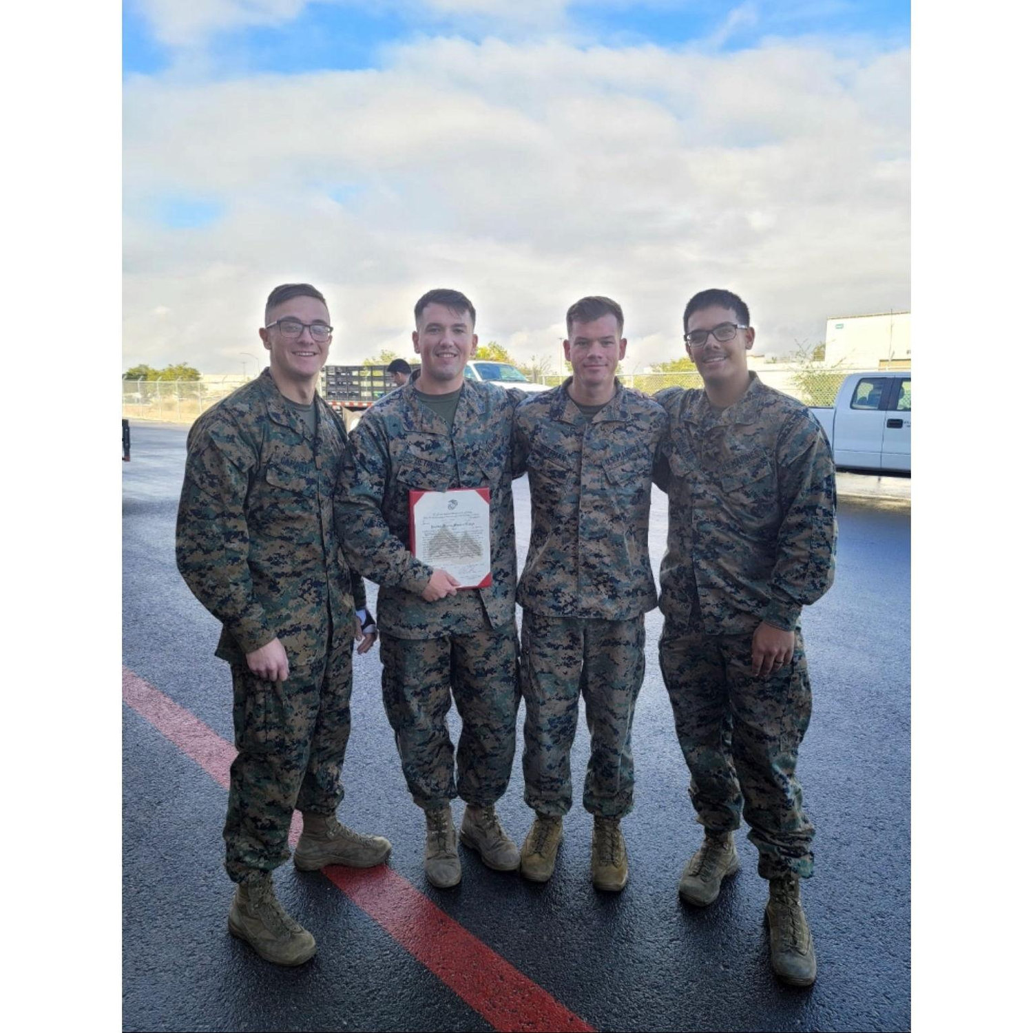 Peter Austin Cory and Jacob when Austin became a Sergeant