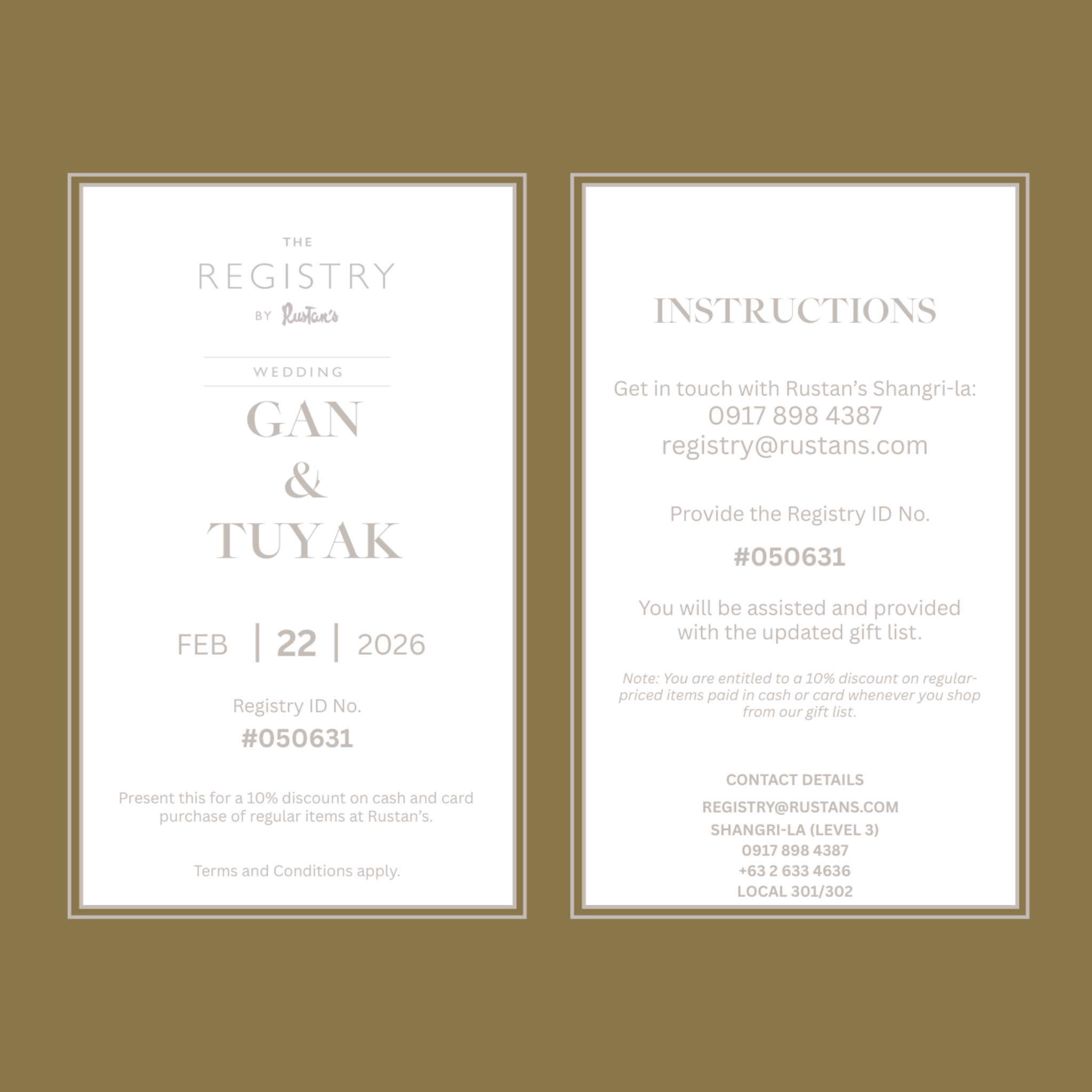 Rustan's Gift Registry