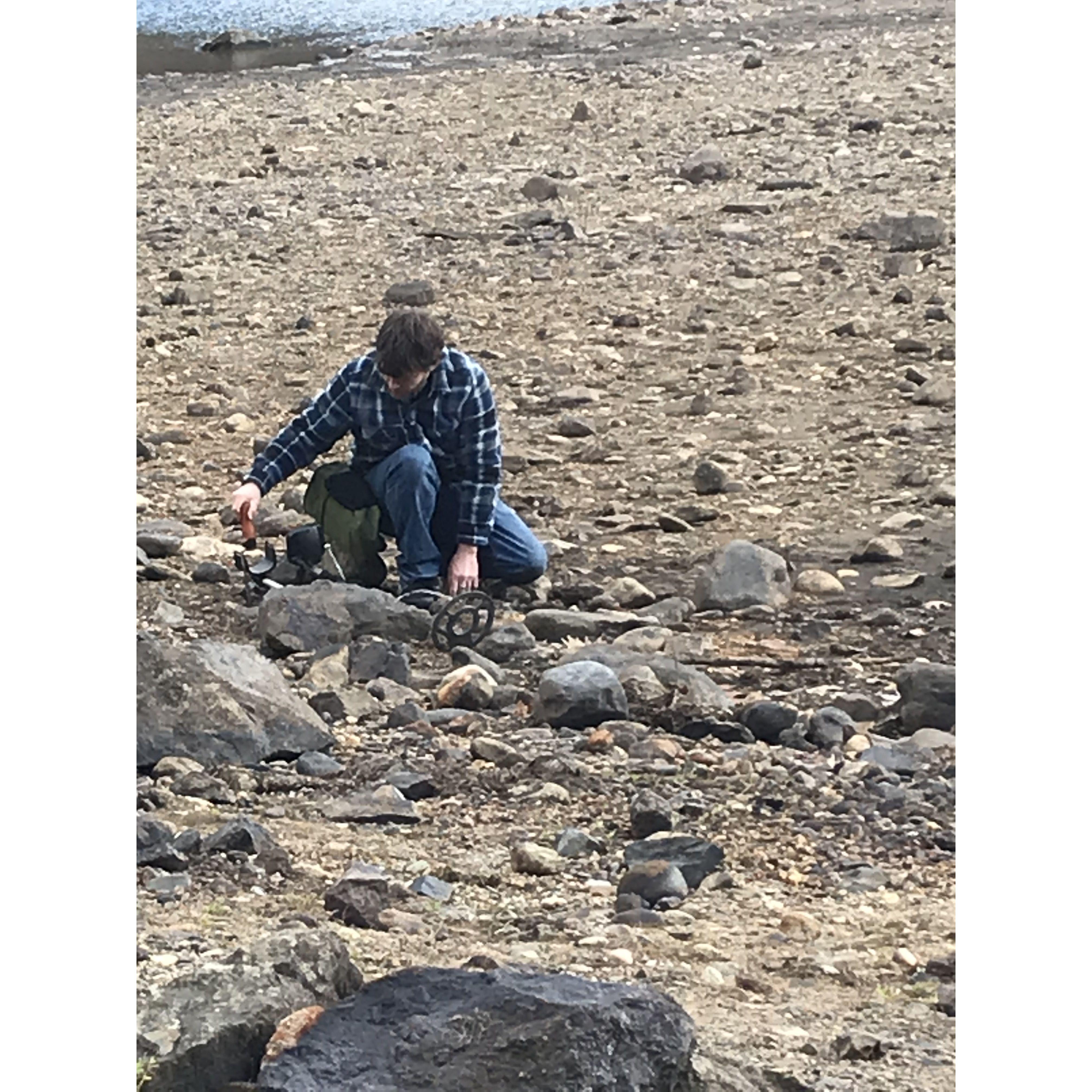 Part of the plan was for Robbie to go off and explore with his new equipment, while I got everything set up to propose to Robbie in the exact spot of our first kiss.