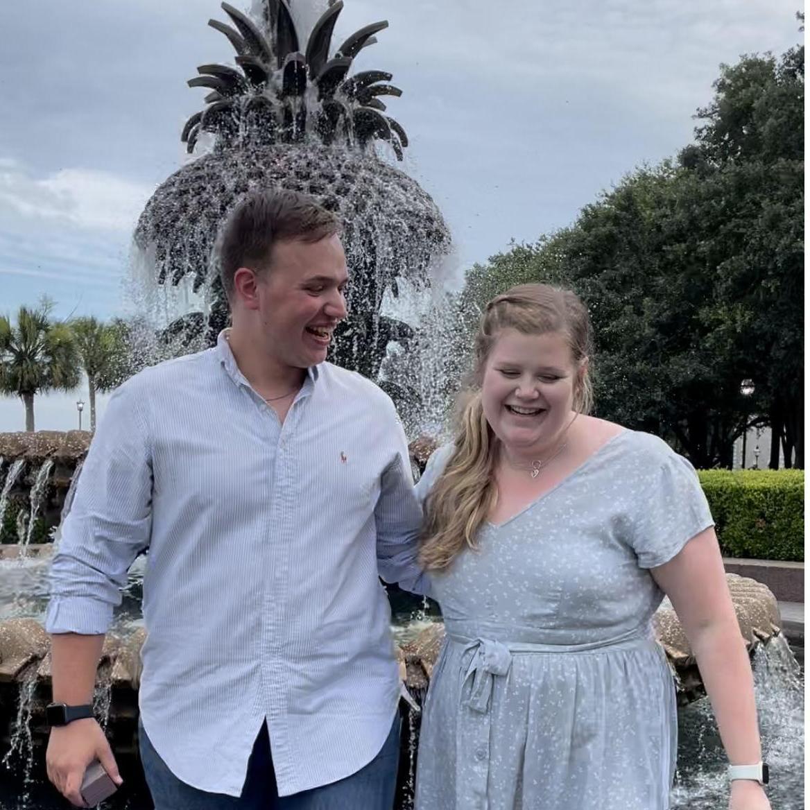 He proposed! Beautiful setting in Charleston, SC.
