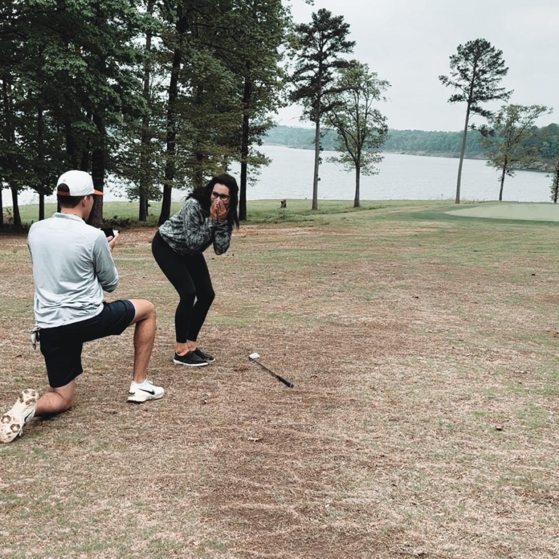 He proposed in Broken Bow, my favorite place on Earth while we went golfing!