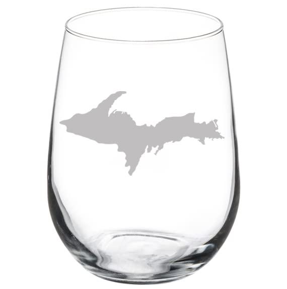MIP Brand Wine Glass Goblet Upper Peninsula Michigan (17 oz Stemless)