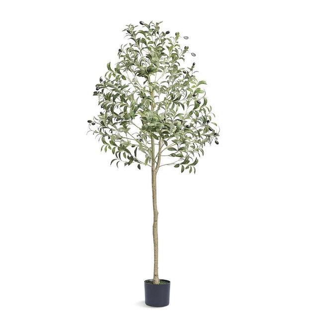 VEVOR Artificial Olive Tree, 5 FT Tall Faux Plant, Secure PE Material & Anti-Tip Tilt Protection Low-Maintenance Plant, Lifelike Green Fake Potted Tree for Home Office Warehouse Decor Indoor Outdoor