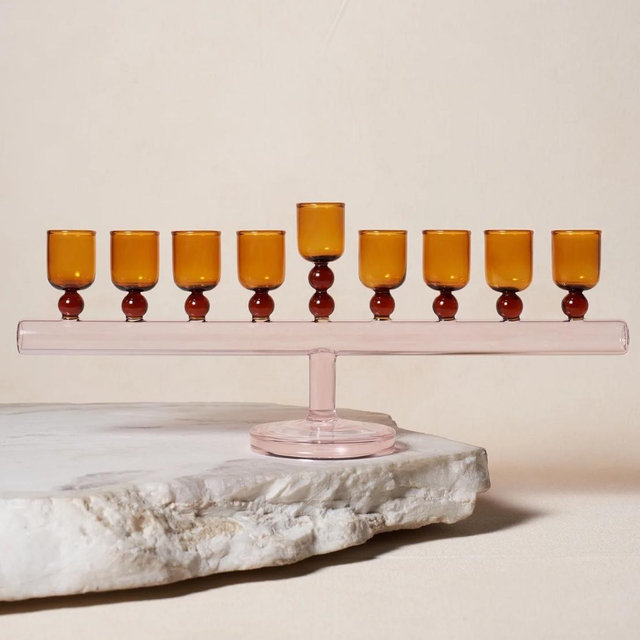 Glass Chanukiah