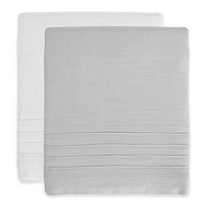 Hello Spud Shore Lines Pintuck Crib Skirt in Grey