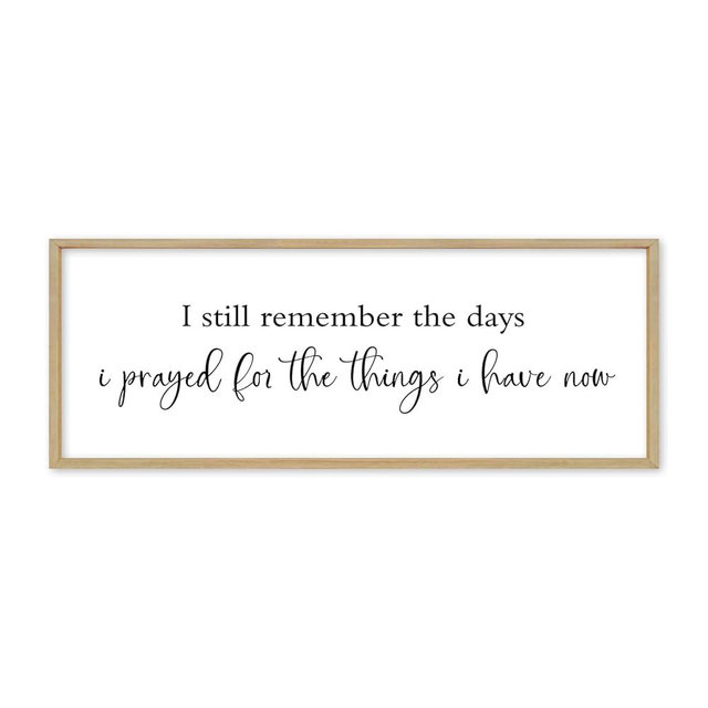 YWMZYKJGS I Still Remember the Days I Prayed Sign Wall Decor 40''×15'' Bible Verse Scripture Plaque Large Rustic Wooden Framed Wall Hanging Art (Wood)