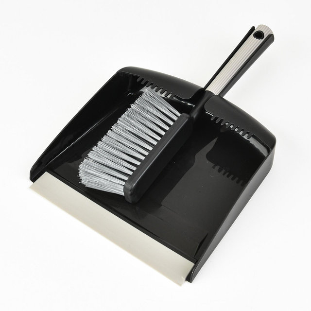 Trio Home Dust Pan & Brush Set, Dirt Scraper, Soft Comfort Handle And Bristles, Small Hand Broom for Home and Office