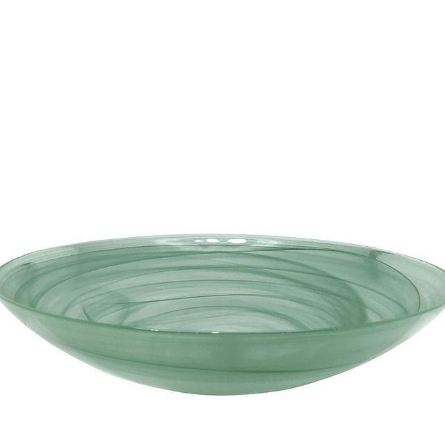 Alabaster Glass Serving Bowl - Green