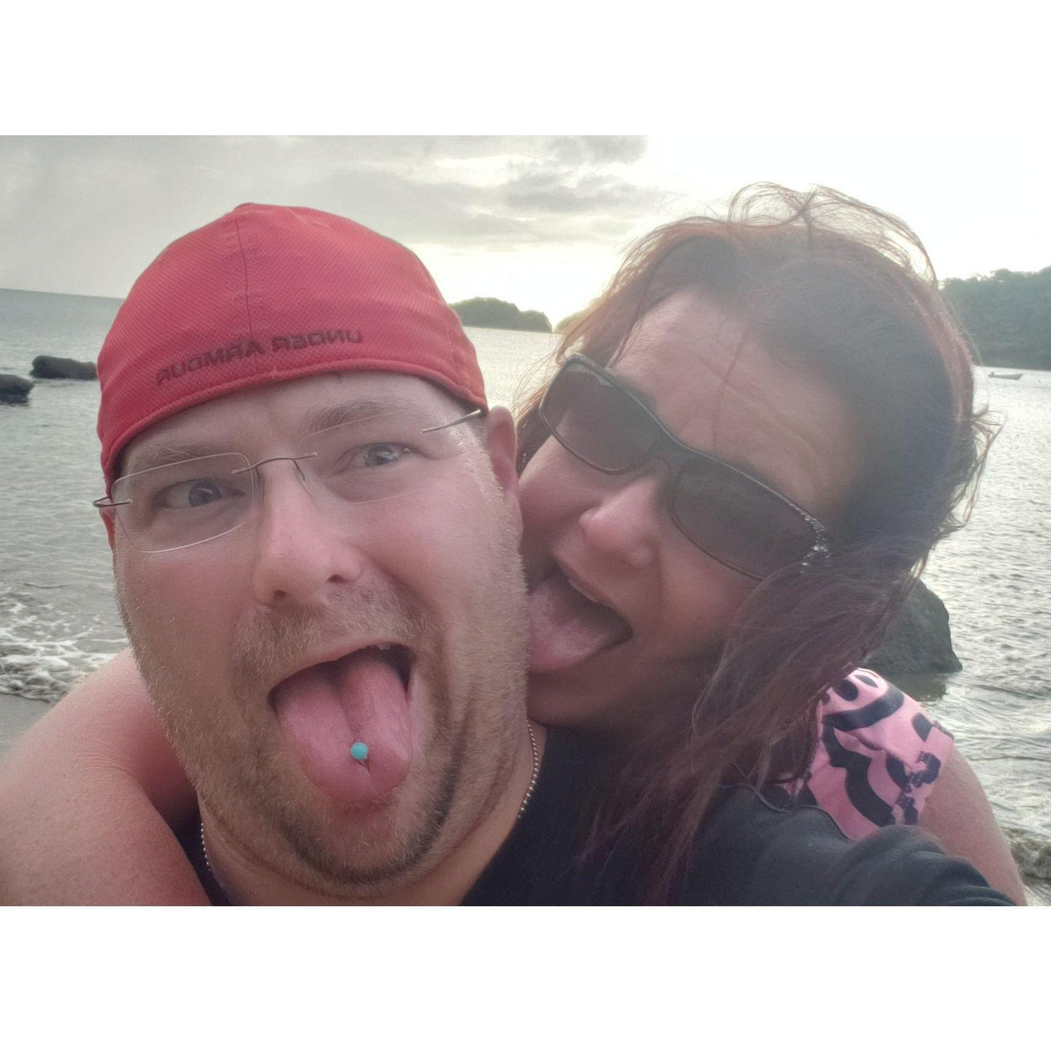 being silly on the beach in Costa Rica