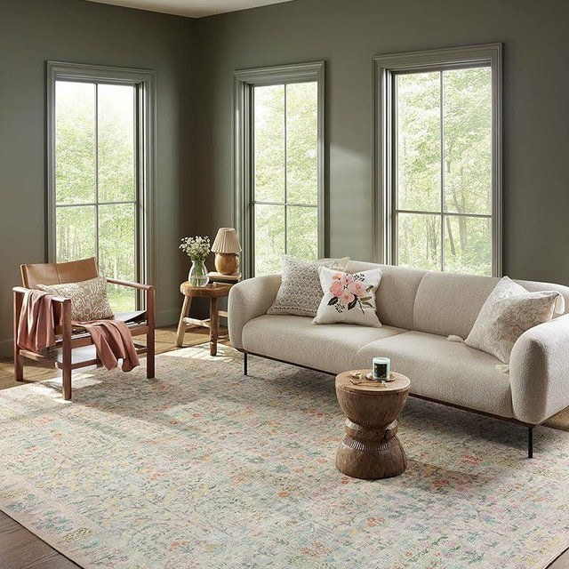 Loloi Rifle Paper Co. Maison Collection MAO-07 Khaki 5'-0" x 7'-6", .19" Pile Height, Area Rug