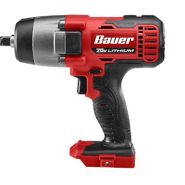 BAUER 63629 20-Volt Hypermax Lithium-Ion 1/2 Inch Impact Wrench with LED Light, Tool Only