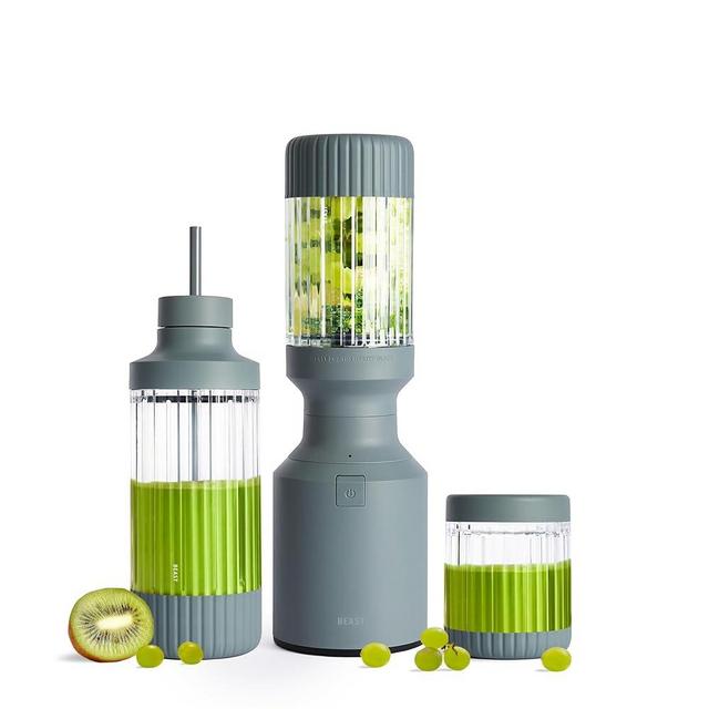 Beast Mighty 850 | Premium Compact Personal Blender | Smoothies, Shakes, Dressings, Sauces | Blends Ice and Frozen Fruit | New XL Vessel | Extra Vessels, Straw Cap and Straws | 850W (Mist)