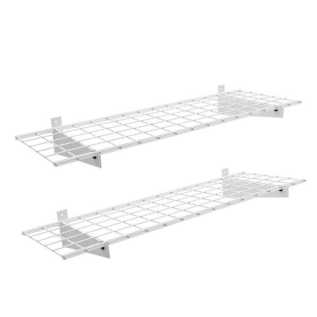 Ultrawall 2-Pack Wall Shelf Garage Storage Rack, 2x4ft 45-inch-by-15-inch Floating Shelves Max Load 400lb, White