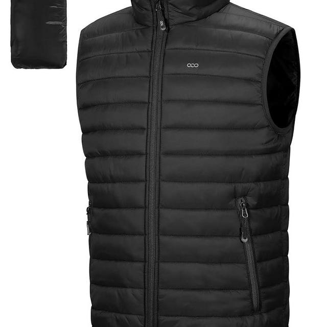 33,000ft Men's Lightweight Packable Insulated Puffer Vest Outerwear, Warm Winter Sleeveless Jacket for Golf Running
