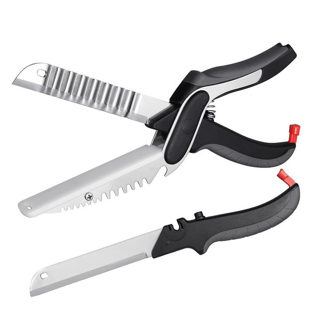 XGIZMOO Smart Vegetable Slicer Cutter Kitchen Cutting Board Scissors Knife Comb for Food,Veggie,Fruit,Meat,Salad,Carrot,Potato,Tomato,Melons,Easy Use and Dishwasher Safe