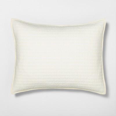 Standard Pillow Sham Quilted Solid Sour Cream - Hearth & Hand™ with Magnolia