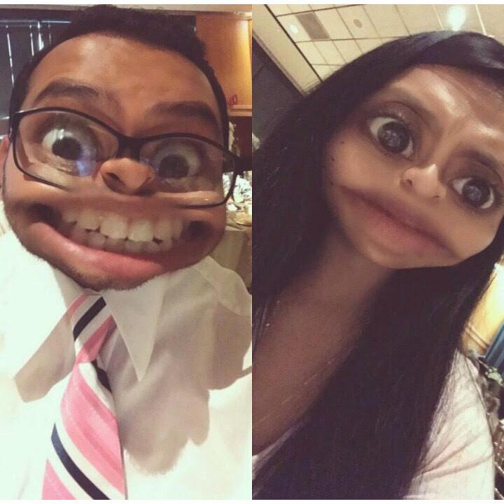 Messing around on Snapchat at the reception for our pastors renewing their vows haha