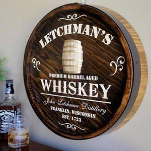 Personalized Whiskey Barrel Sign