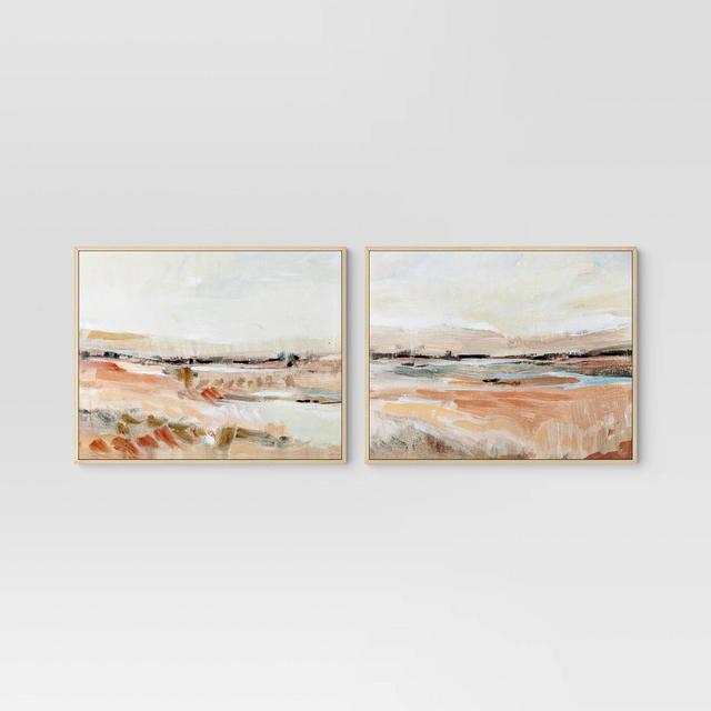 24" x 30" Faded Landscape Framed Wall Canvases Natural - Threshold™