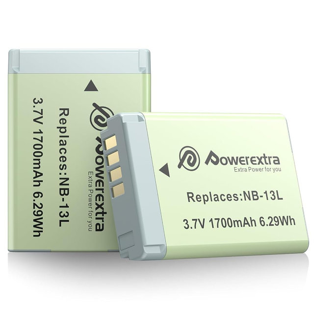 2 Pack NB-13L Battery Compatible with Canon PowerShot SX740 HS/G1 X Mark III/G5 X/G5 X Mark II/G7 X/G7 X Mark II-III/G9 X/G9 X Mark II/SX620 HS/SX720 HS Cameras