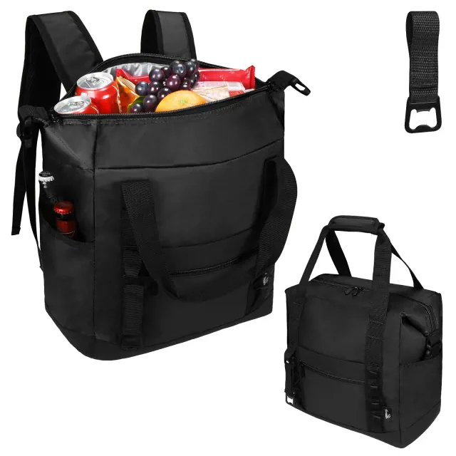 Tirrinia 22qt/36 Cans Backpack Cooler, Soft Sided Cooler, Black
