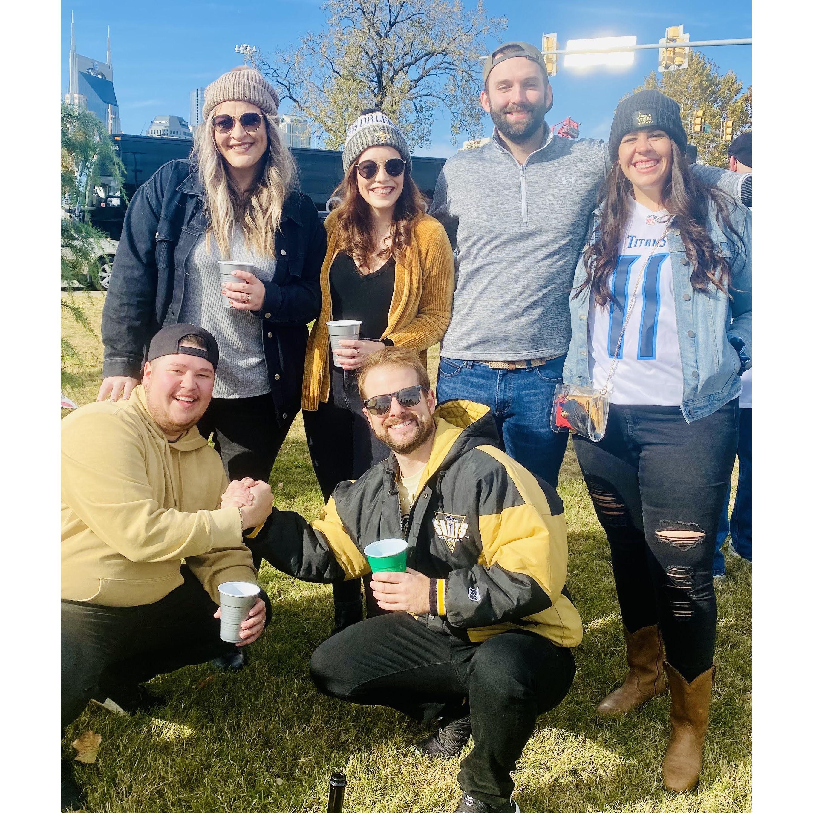 The annual Saints vs Titans NFL game and tailgating event!