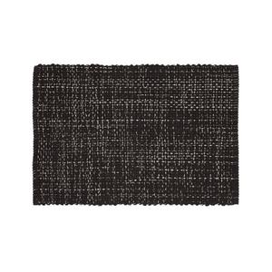 Della Black Cotton Flat Weave Rug 2x3