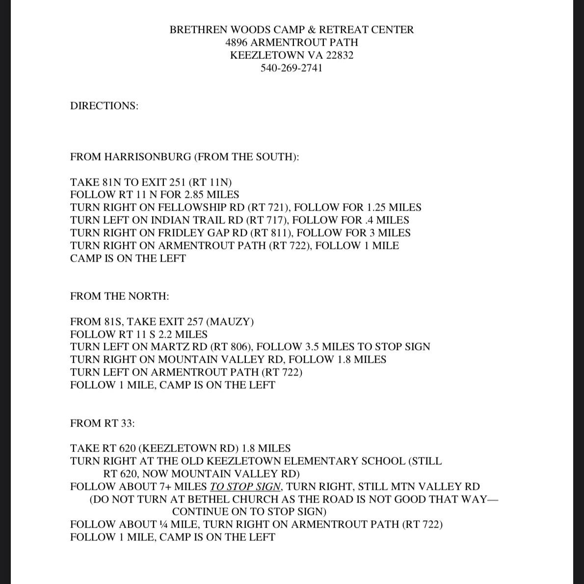 Written directions!