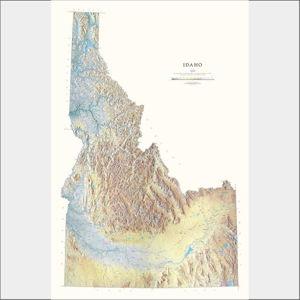Idaho Fine Art Print Map - Large