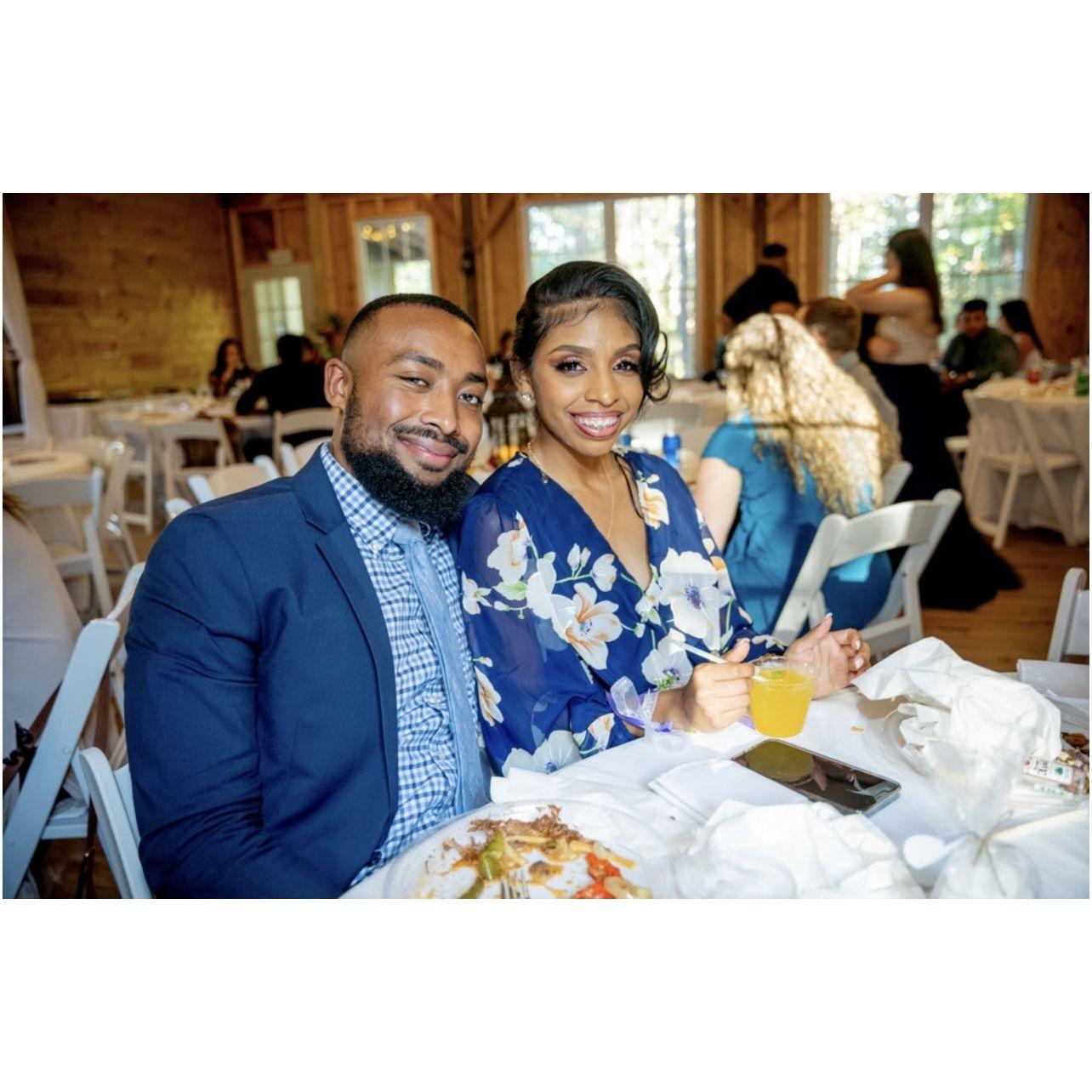 We dress up nice don't you think? Celebrating Gabi's sister, Denise, at her wedding in 2021!