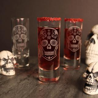 Sugar Skull Cordial Glass, Set of 4